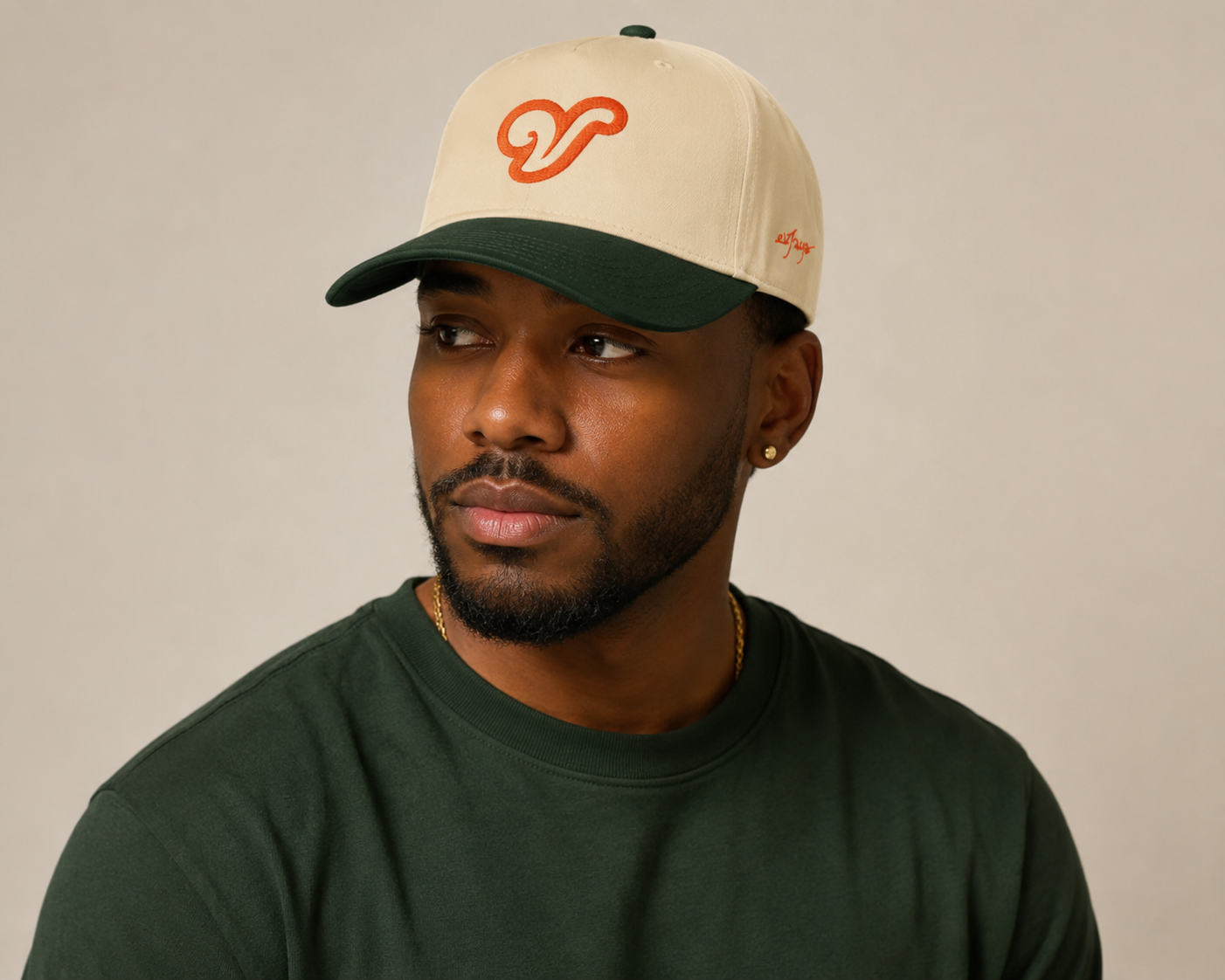 EvJayz Premium 5 panel cap "Orange/Forest"